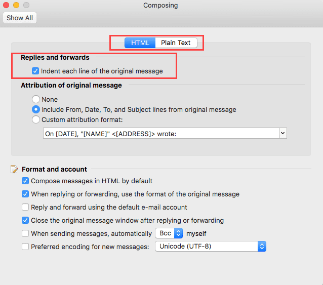 outlook for mac displaying emial as messages